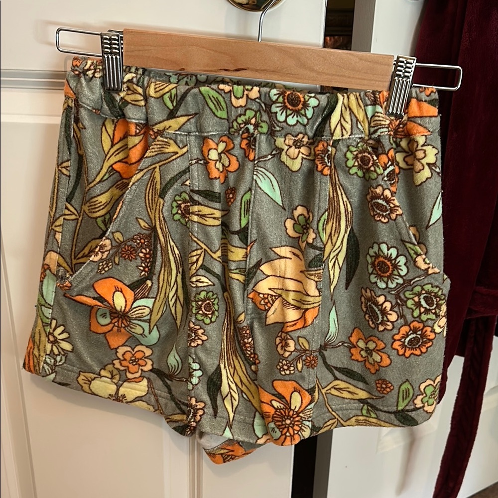 Free People High Waist Gray and Orange Shorts
